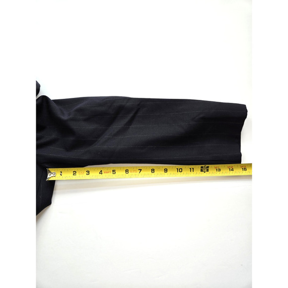 Vintage Burberrys 100% Wool Suit Coat‎ Jacket Blue Pinstripe Sz 40 - Picture 4 of 16